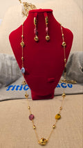 21K Gold-Coated Beaded Jewelry Set