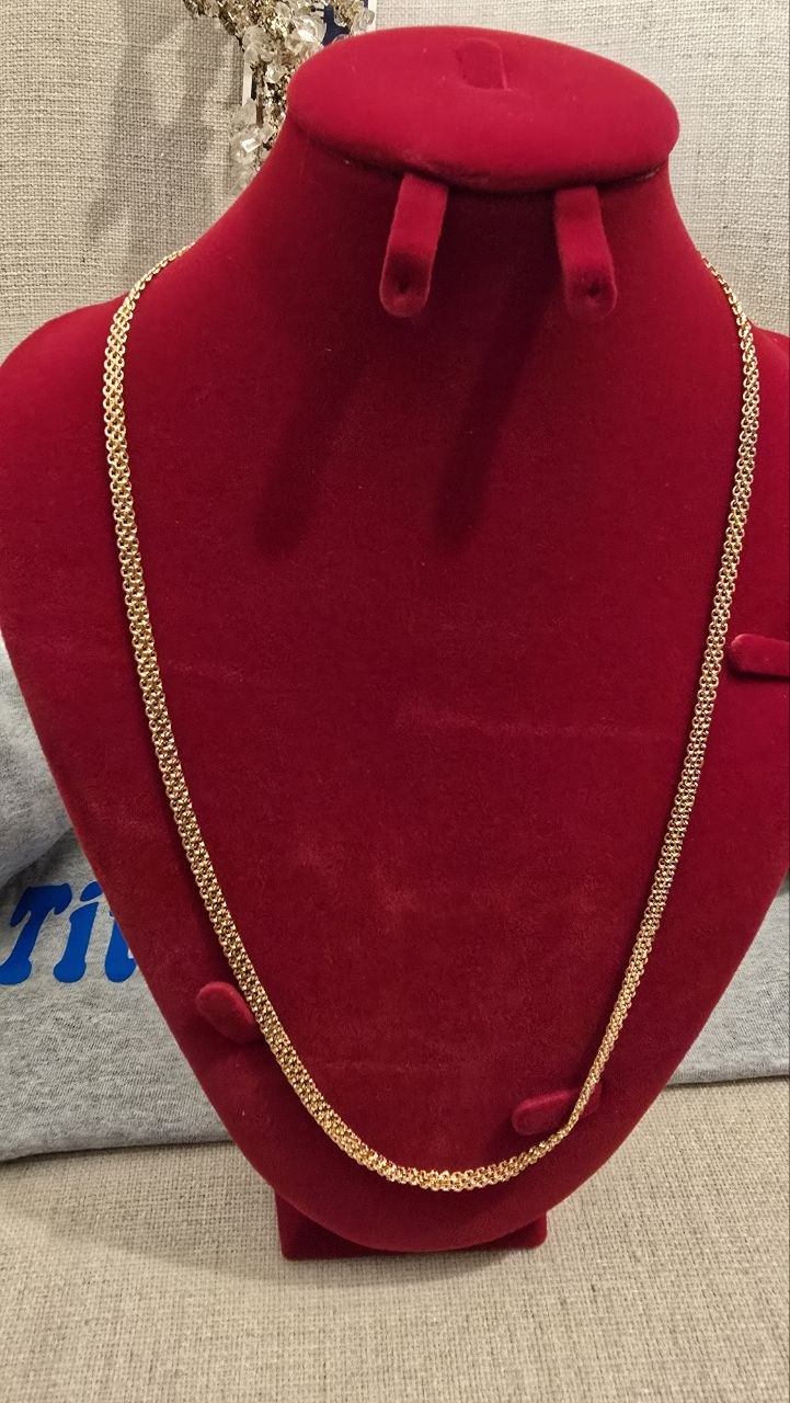 18K Gold-Coated 750 Imprinted Long Necklace