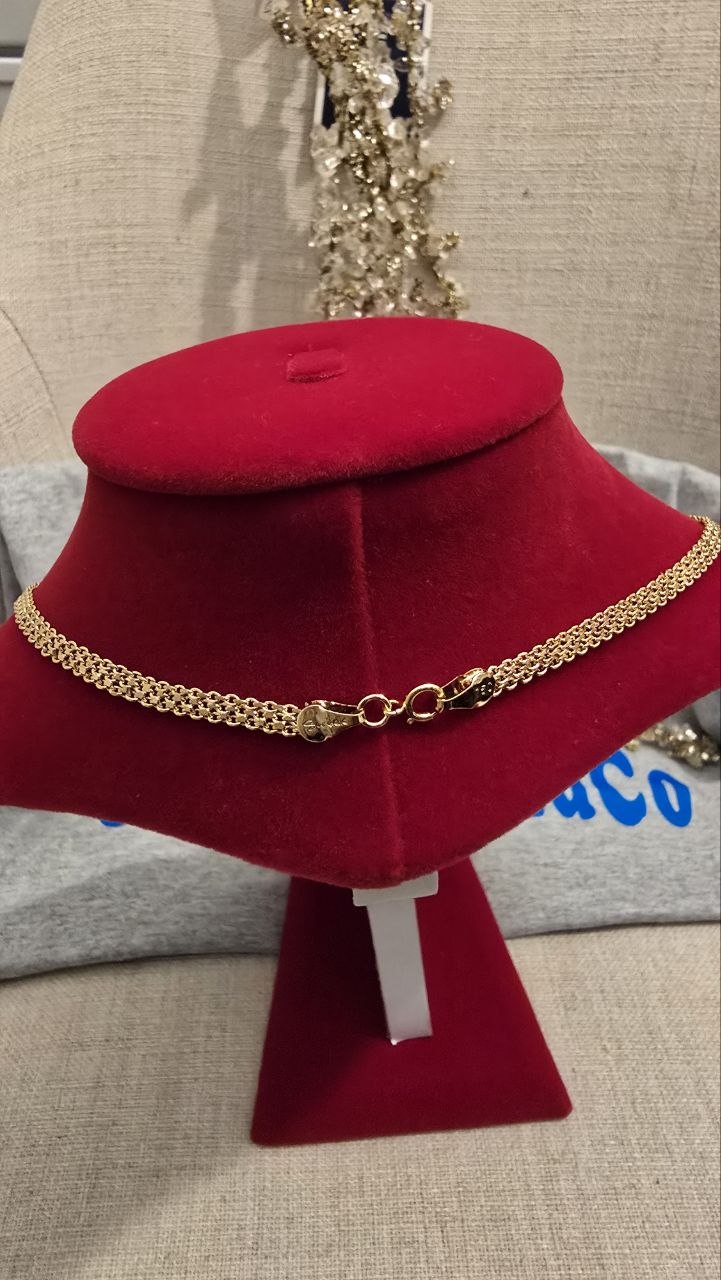 18K Gold-Coated 750 Imprinted Long Necklace
