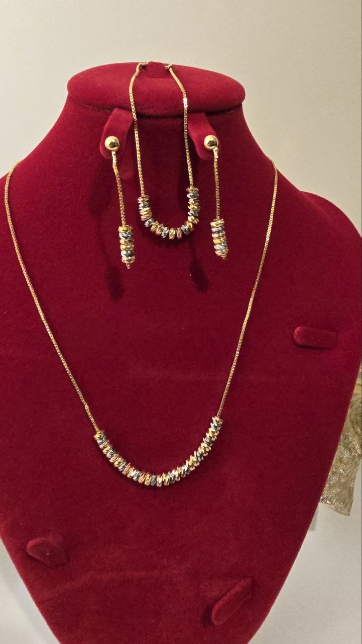 Three-Tone Gold-Coated Jewelry Set