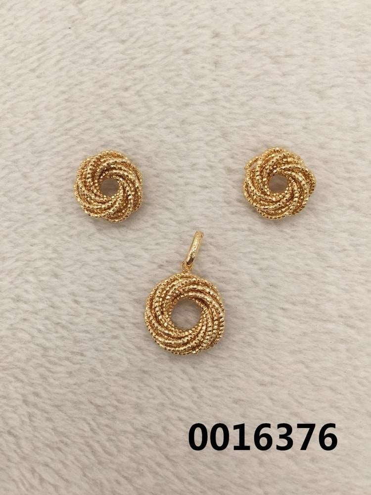 Gold Plated Earrings & Pendant Set