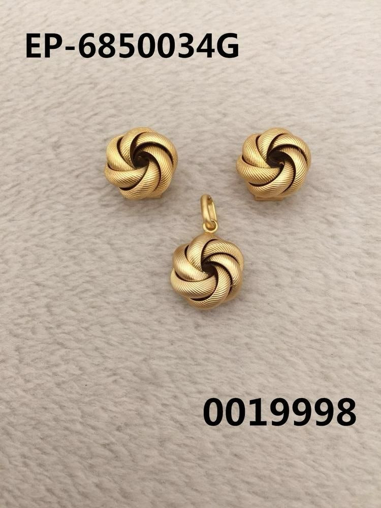 Gold Plated Earrings & Pendant Set