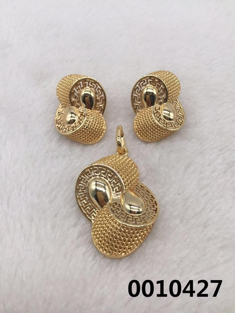 Gold Plated Earrings & Pendant Set