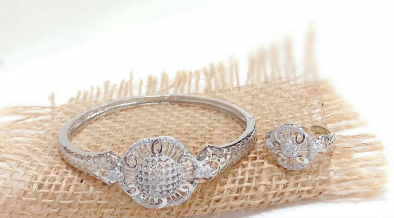 Zirconia Bangle & Ring Set