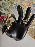 Gold Plated Bangle & Ring Set