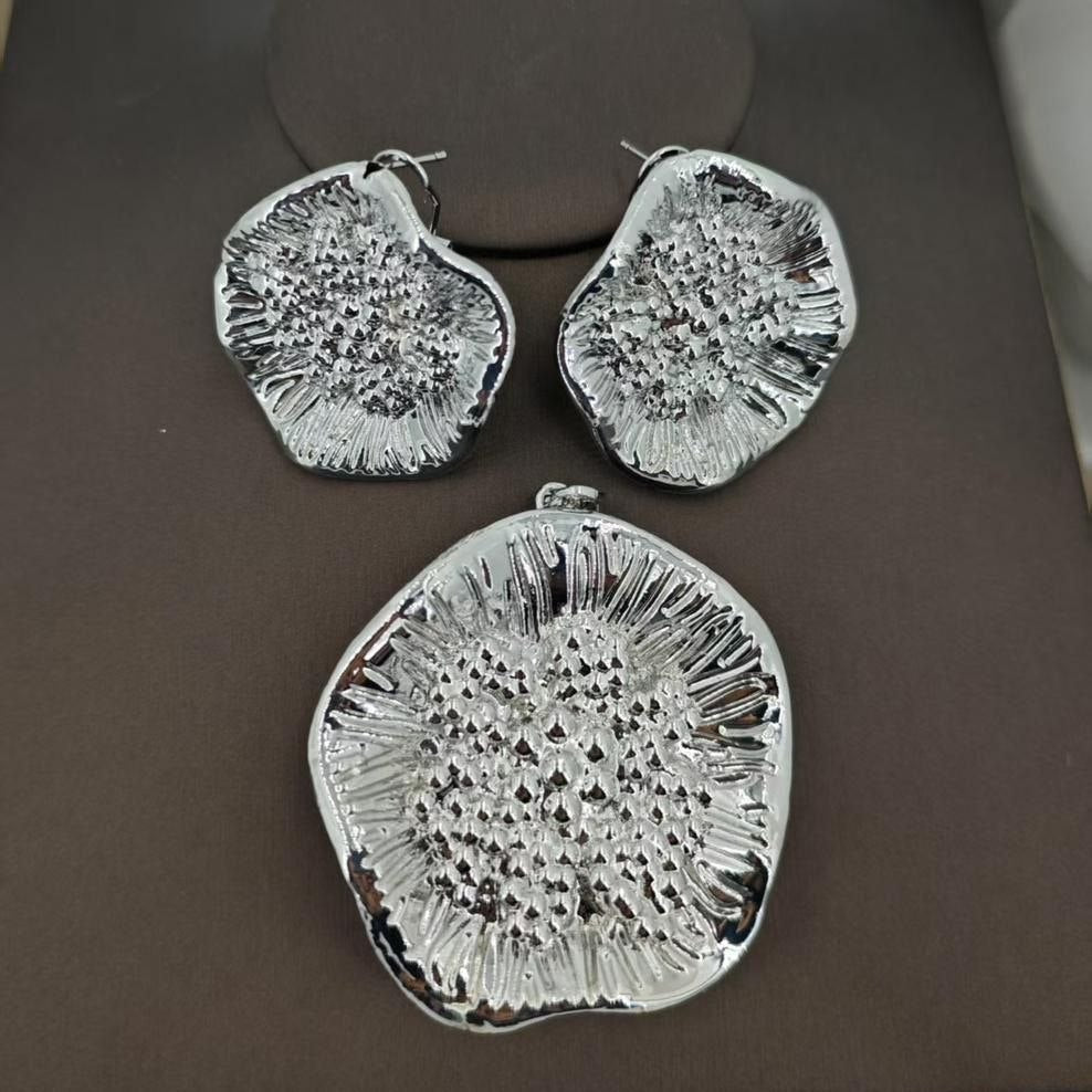 Silver Plated Pendant & Earrings Set
