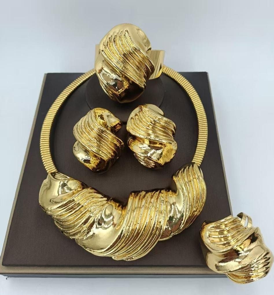 Gold-Tone Statement Jewelry Set