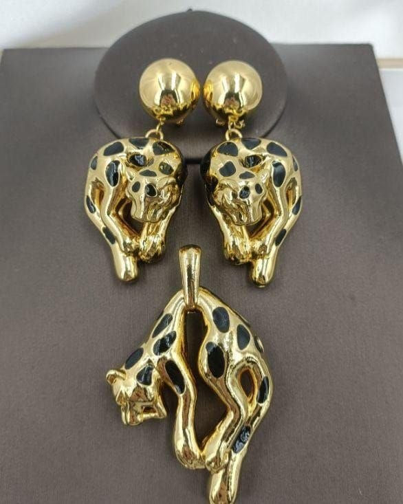 Gold-Tone Pendant & Earrings Set