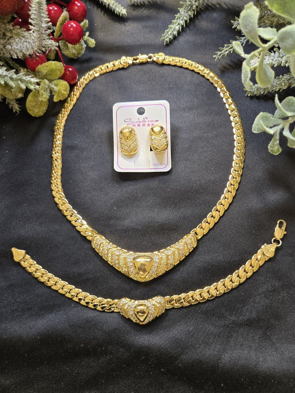 24K Gold-Coated Statement Jewelry Set